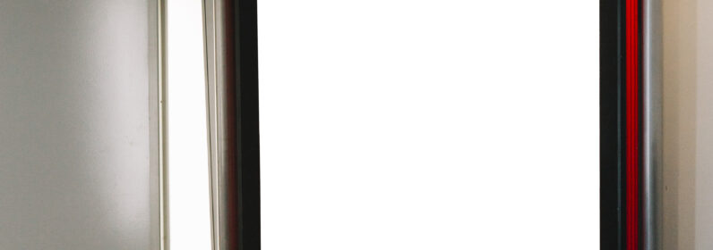 white-empty-advertising-stand